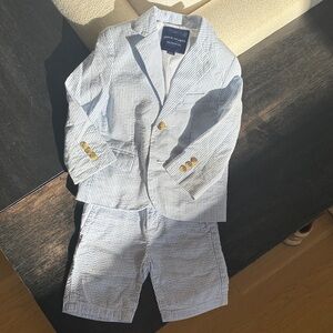 Janie and Jack Light Blue Striped Suit Set